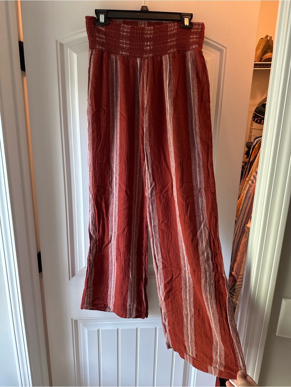 Rewash Rust-Striped Wide Leg Pants - Picture 2 of 10
